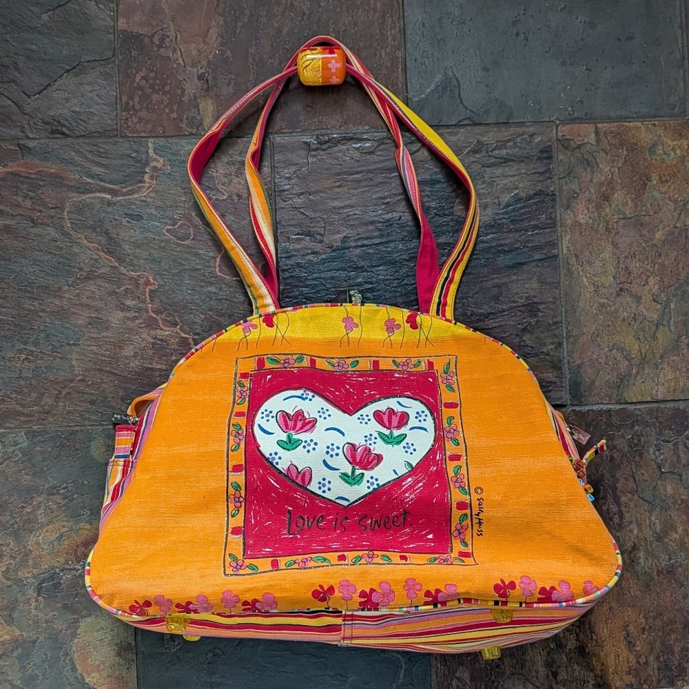 SALLY HUSS beach bag tote satchel love is sweet